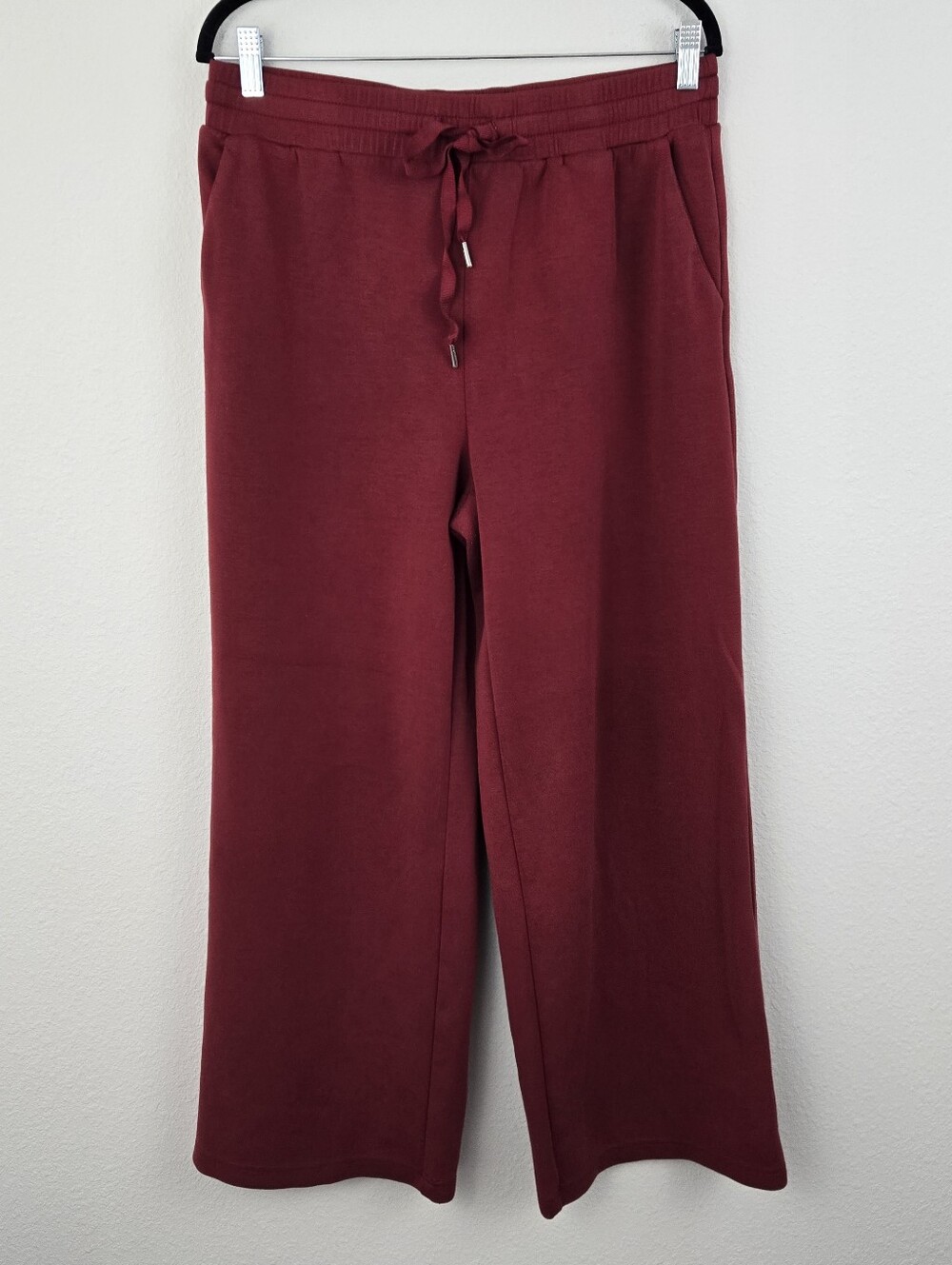 Wonderly Dark Red Wide Leg Sweatpants
